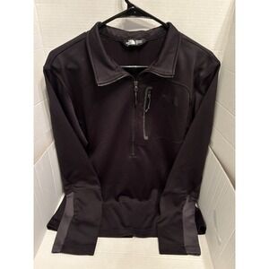 The North Face Jacket Men's Large 1/4 Zip Long Sleeve Cugo Pullover Black/Gray